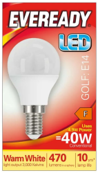 Eveready Golf E14 LED Bulb 40w Warm White