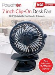 Powatron 7" Clip-On Desk Fan