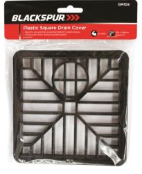 Blackspur Black Plastic Square Drain Cover 146mm x 146mm