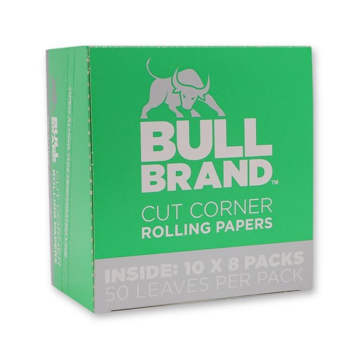 Bull Brand Cut Corner Rolling Papers - 10x8 pack
