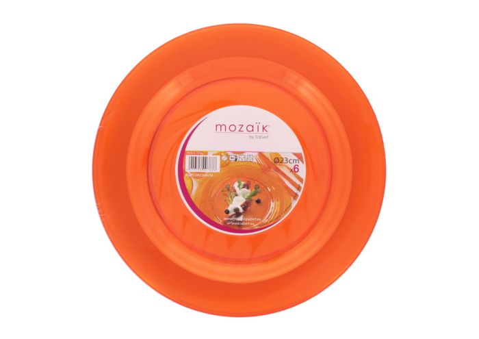 Mozaik Orange Plate 23cm 6 pack