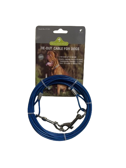 Pets That Play Tie-Out Cable For Dogs 3mm x 6m - Assorted Colours