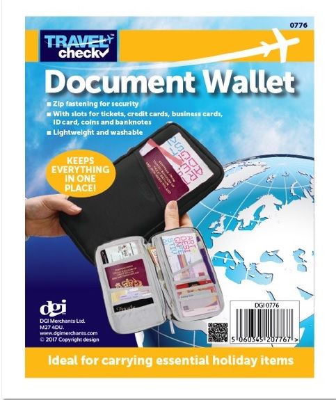 Travel Check Document Wallet