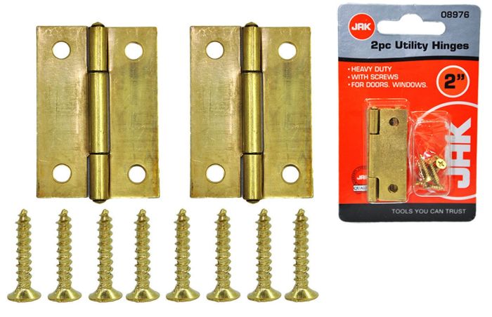 JAK Brass Utility Hinges 2in 2pc