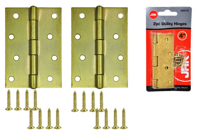 JAK Brass Utility Hinges 4in 2 pc