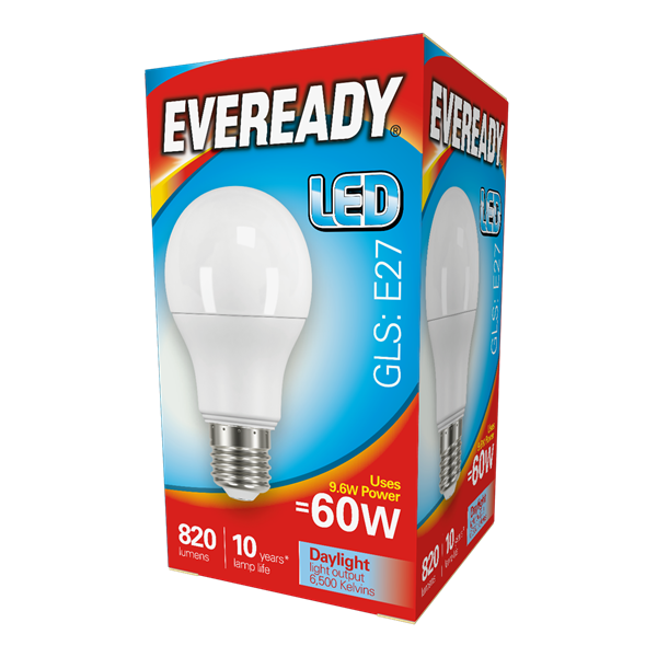 Eveready LED E27 GLS Bulb 60W Daylight