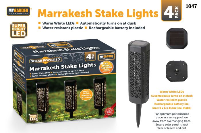 My Garden Marrakesh Stake Solar Lights 4 pack