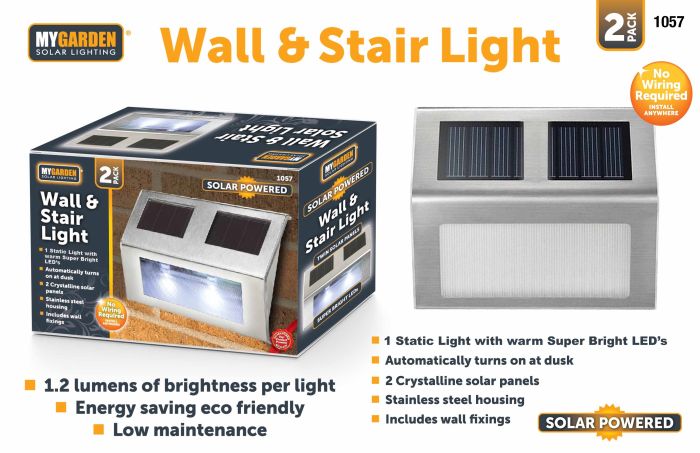 My Garden Solar Powered Wall & Stair Light 2 pack