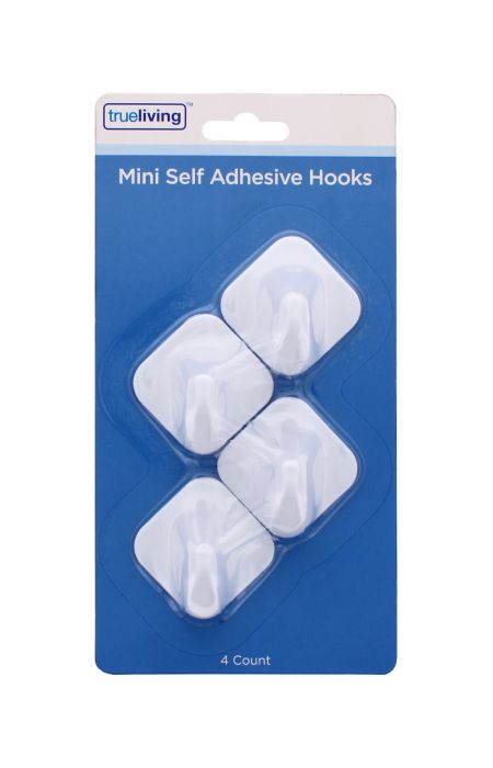 Mini Self Adhesive Hooks 4 pack