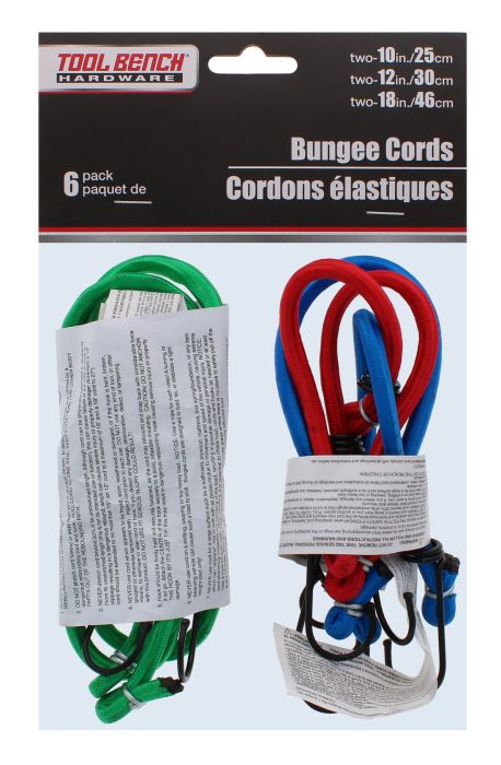Tool Bench Bungee Cords 6 pack