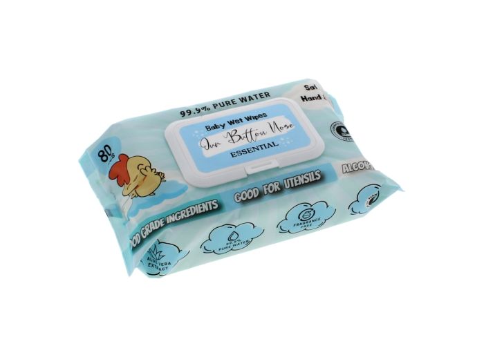 Our Button Nose Baby Wet Wipes 99.9% Pure Water (80 wipes)