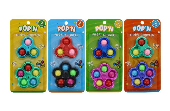 Pop'n Fidget Spinner Assorted Colours 2 pack
