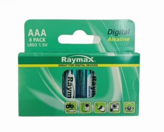 Raymax AAA Alkaline Batteries 8 pack