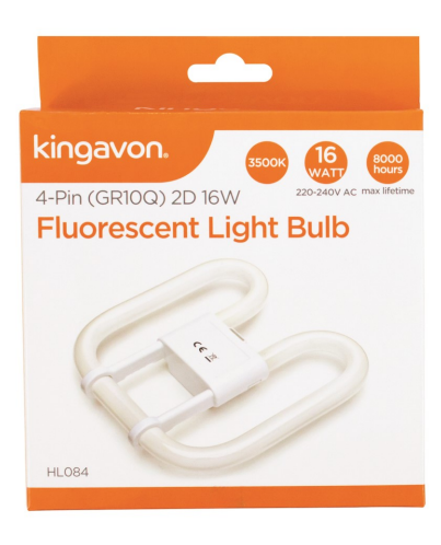 Kingavon Fluorescent Light Bulb 4-Pin 2D 16W