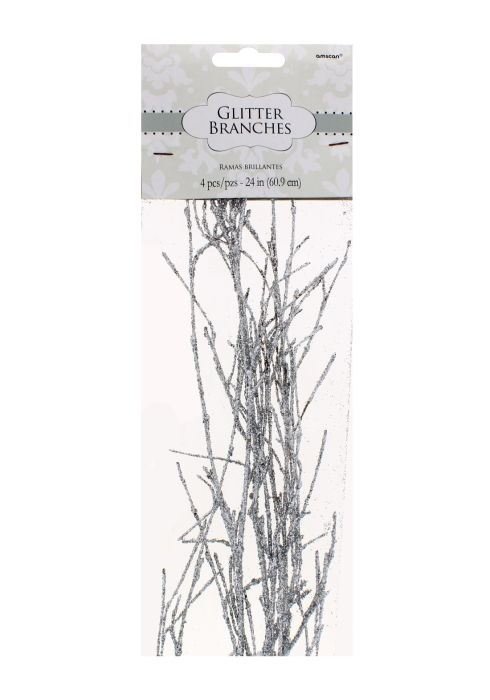 Glittering Branches Silver 24" 4 pack