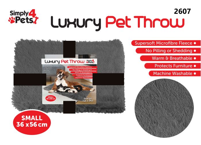 Simply 4 Pets Luxury Pet Throw Grey Small