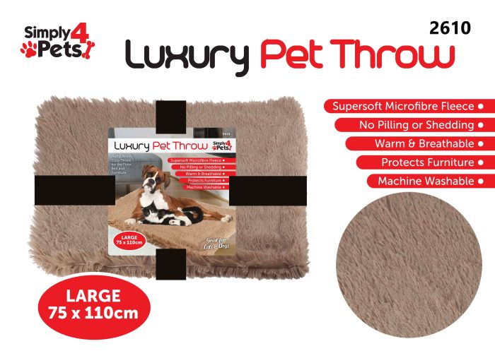 Simply 4 Pets Luxury Pet Throw Brown Large 75 x 110cm