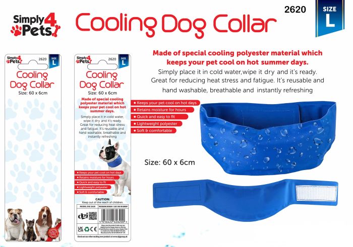 Simply 4 Pets Cooling Dog Collar 60 x 6cm Large