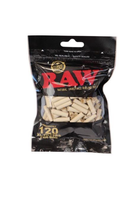 Raw Black Natural Unrefined rolling XL Filters 120pc