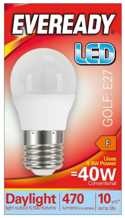 Eveready LED Bulb Golf E27 40W Daylight