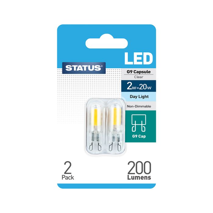Status LED G9 Capsule Bulb 20W Day Light 2 pack