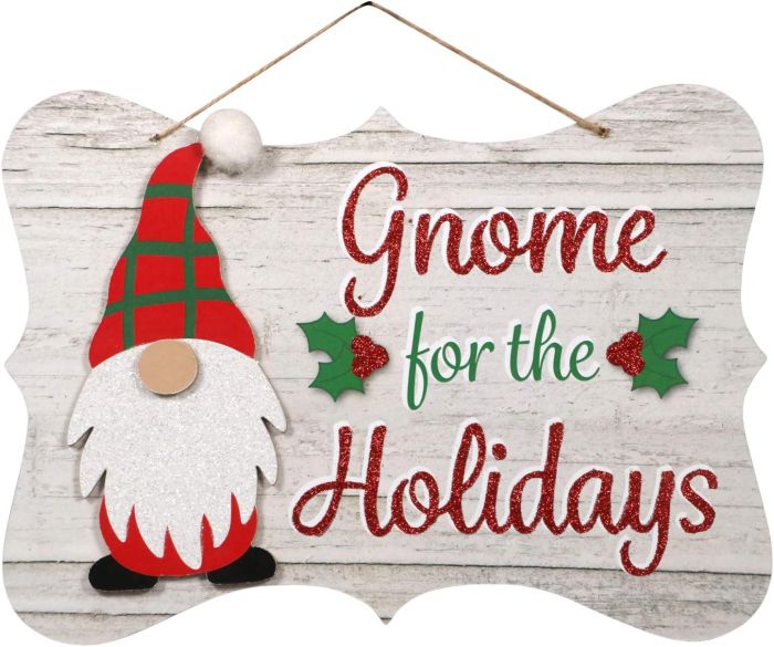 Hanging Christmas 3D Gnome Sign