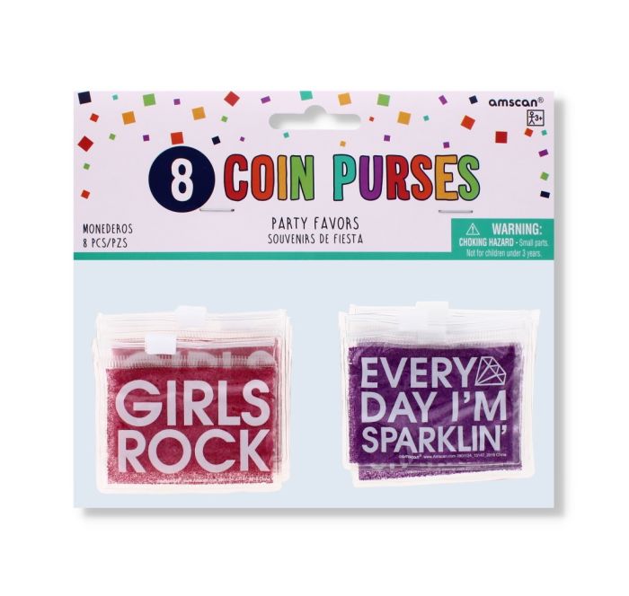 Party Favours Mini Coin Purses 8 pack