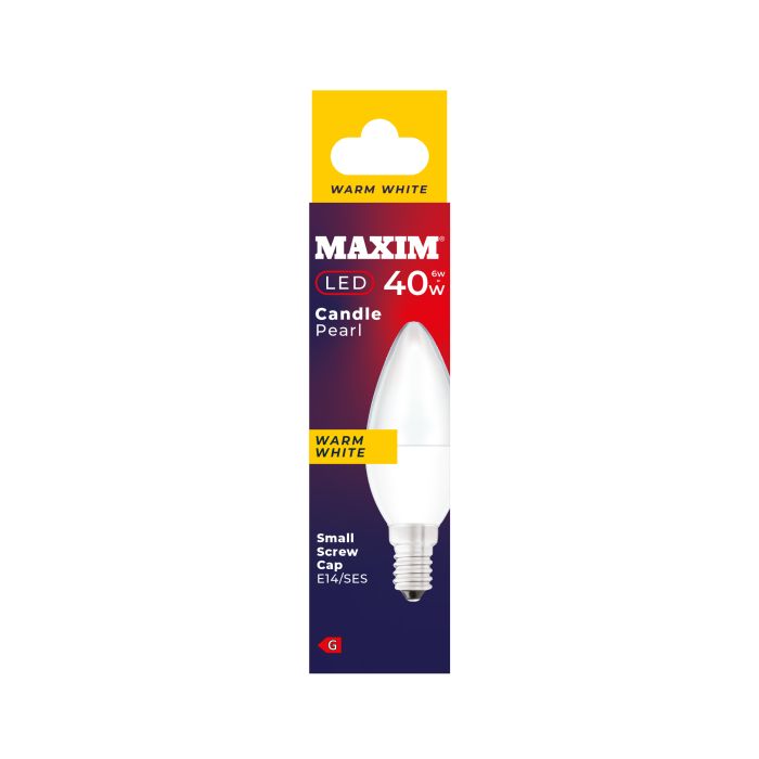 Maxim LED E14 Candle Bulb Small Screw Cap 6w-40w Warm White 10 pack