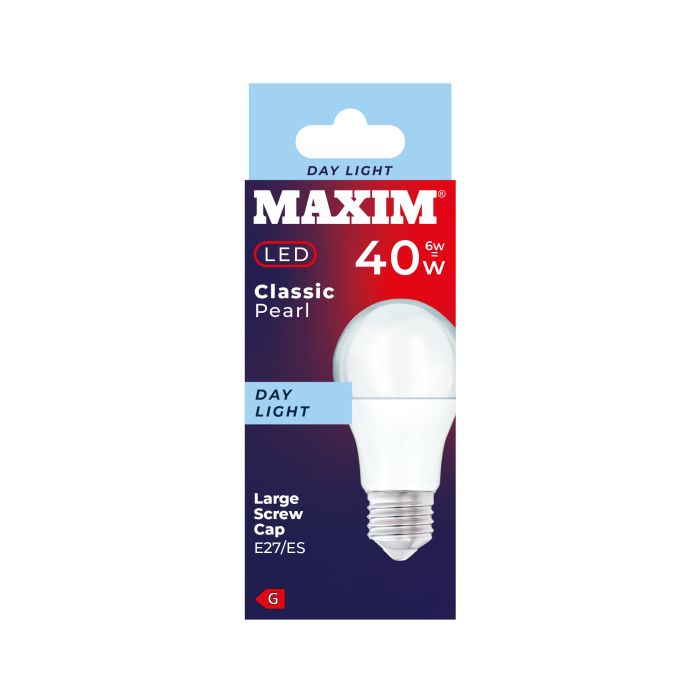 Maxim LED GLS E27 Pearl Bulb Large Screw Cap 6w-40w Day Light 10 pack