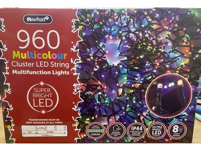 LED Cluster String Lights 960 Multicolour