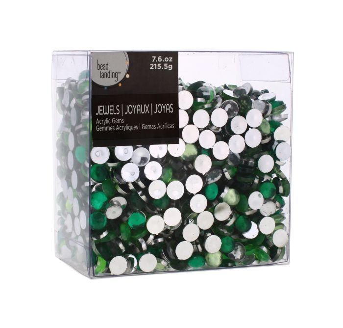 Acrylic Diamond Green Gems 215g