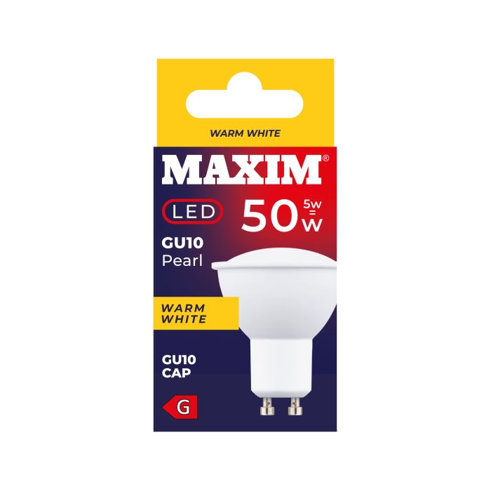 Maxim LED GU10 Pearl Bulb 5w-50w Warm White 10 pack