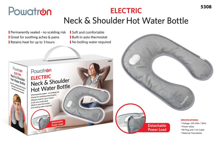 Powatron Electric Neck & Shoulder Hot Water Bottle