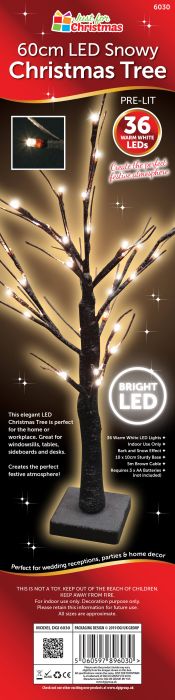 Just For Christmas LED Snowy Christmas Tree 60cm