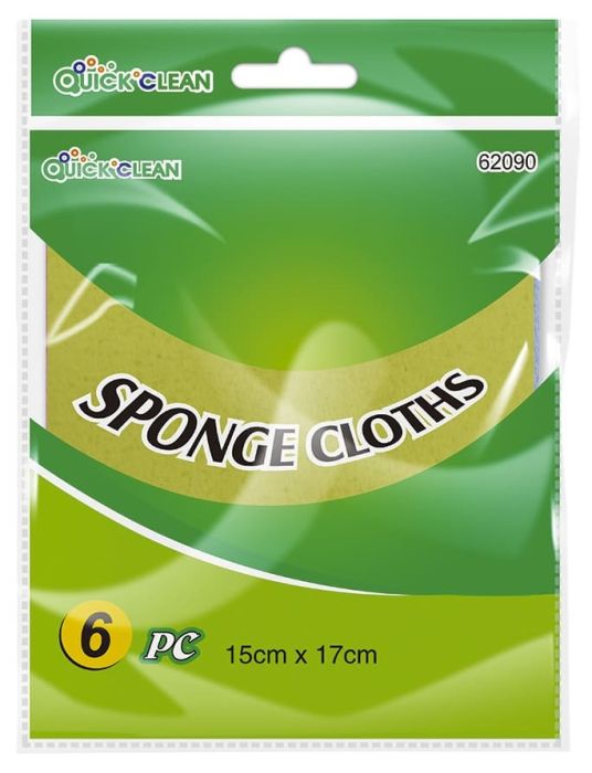 Quick Clean Sponge Cloths 15 x 17cm 6 pc