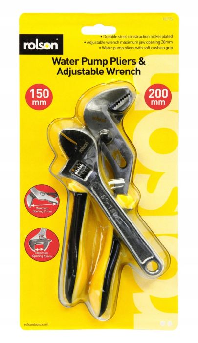 Rolson Water Pump Pliers & Adjustable Wrench