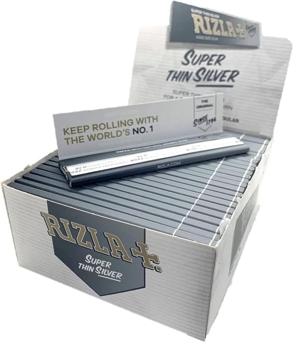 Rizla Silver Super Thin King Size Cigarette Rolling Paper - 50 Booklets