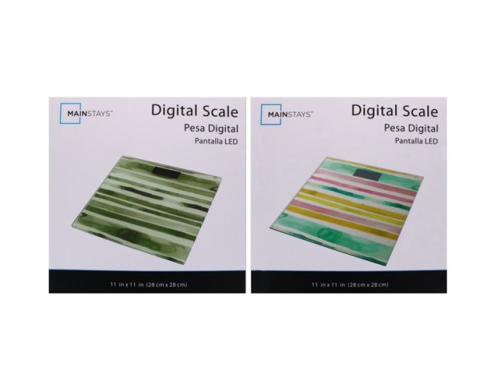Digital Scales Tempered Glass 28cm x 28cm - Assorted Designs