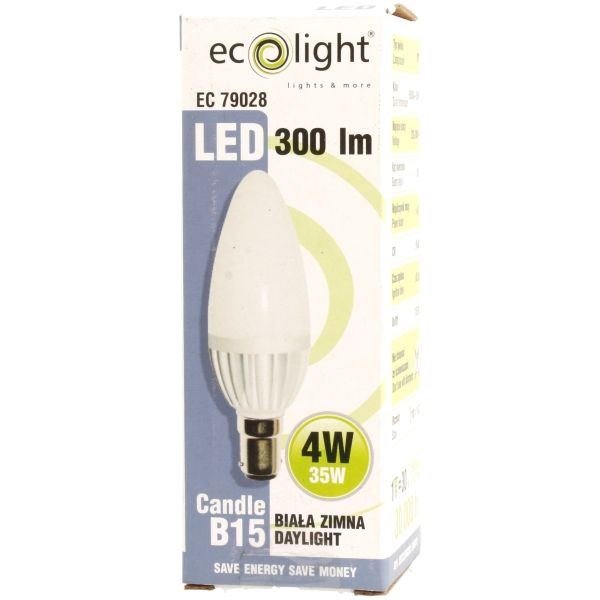 Ecolight Candle 4W B15 / SBC Daylight Boxed 300lm
