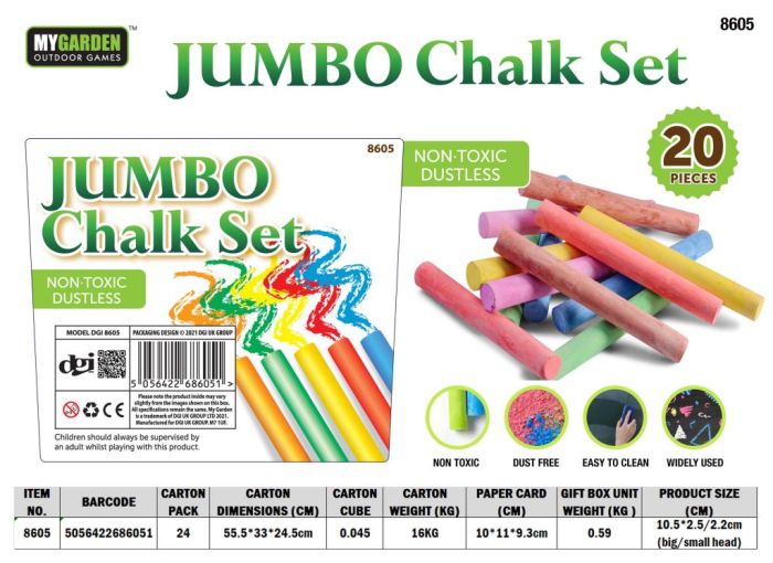 My Garden Jumbo Chalk Set 20 pack