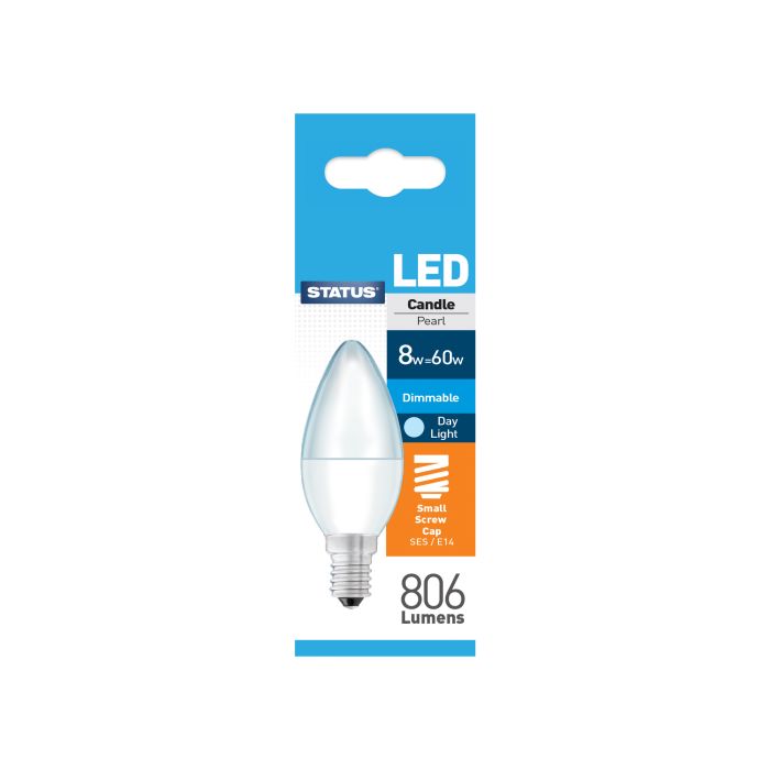 Status Led Candle Bulb SES/E14 Dimmable 8w=60w