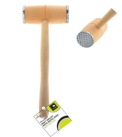 Knight Wooden Meat Mallet with Metal Ends