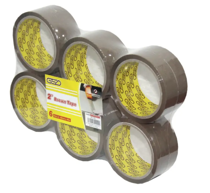 GSD Brown Tape 2" 6 pack