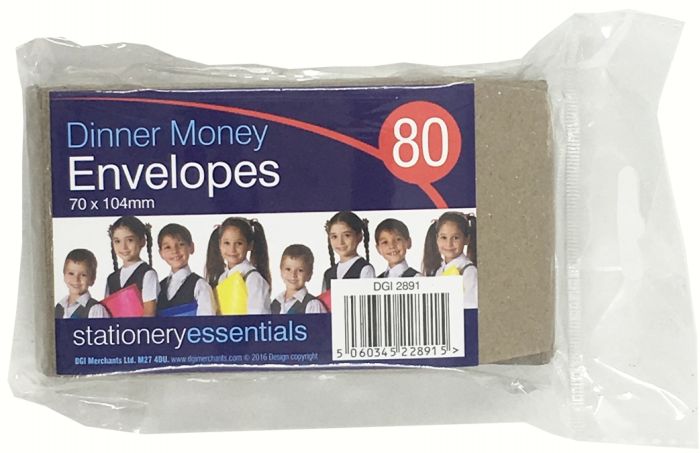 Dinner Money Envelopes 80 pack