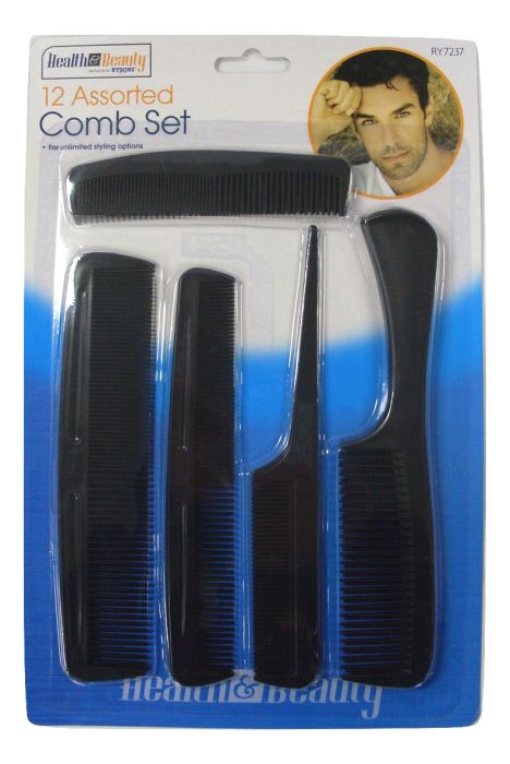 Health & Beauty Comb Set Assorted 12 pc