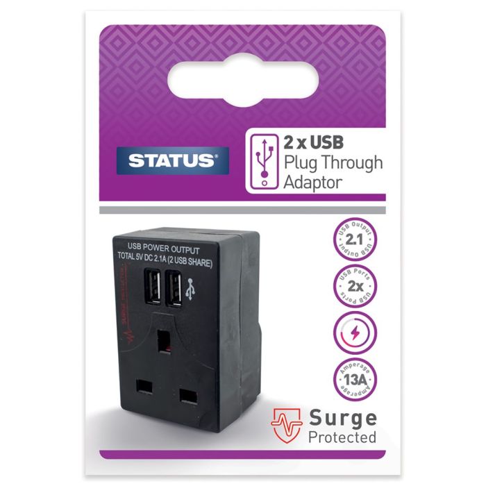 Status Twin USB Plug Through Adaptor