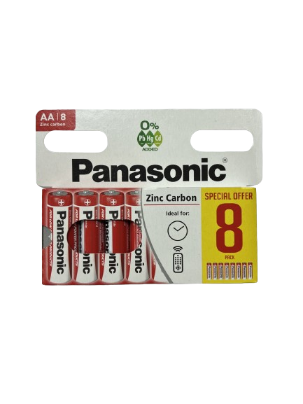 Panasonic AA Zinc Carbon Batteries 8 pack