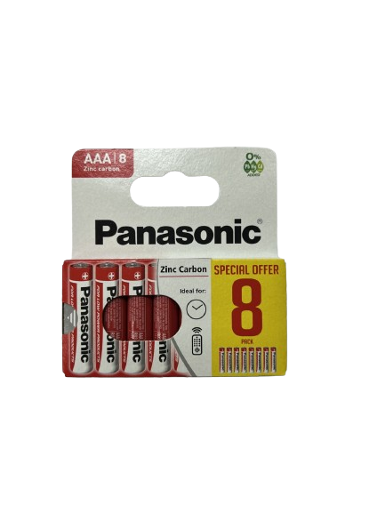 Panasonic AAA Zinc Carbon Batteries 8 pack