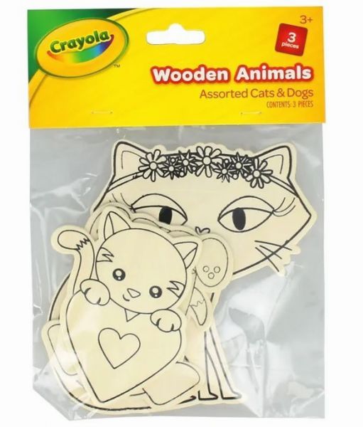 Crayola Wooden Animals Assorted Cats & Dogs