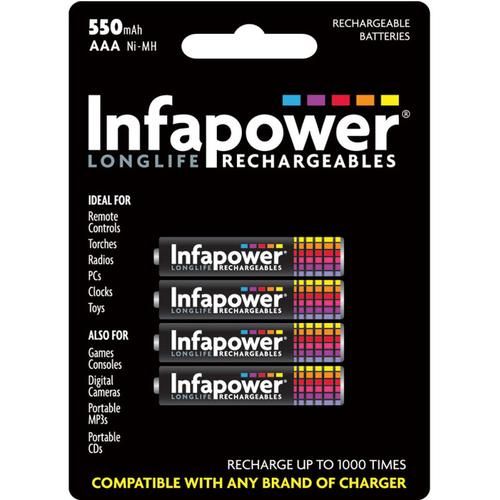 Infapower AAA Longlife Rechargeable Batteries 550mah 4 pack